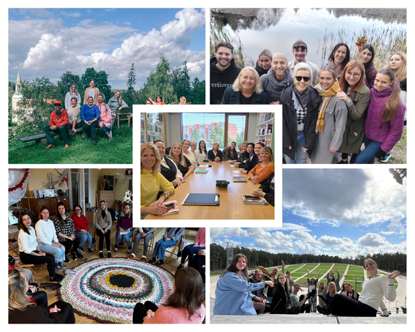 Foto kolāža no vairāk bildēm ar cilvēkiem